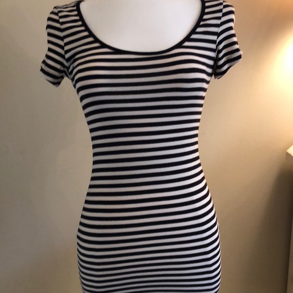 Black and white stripe dress